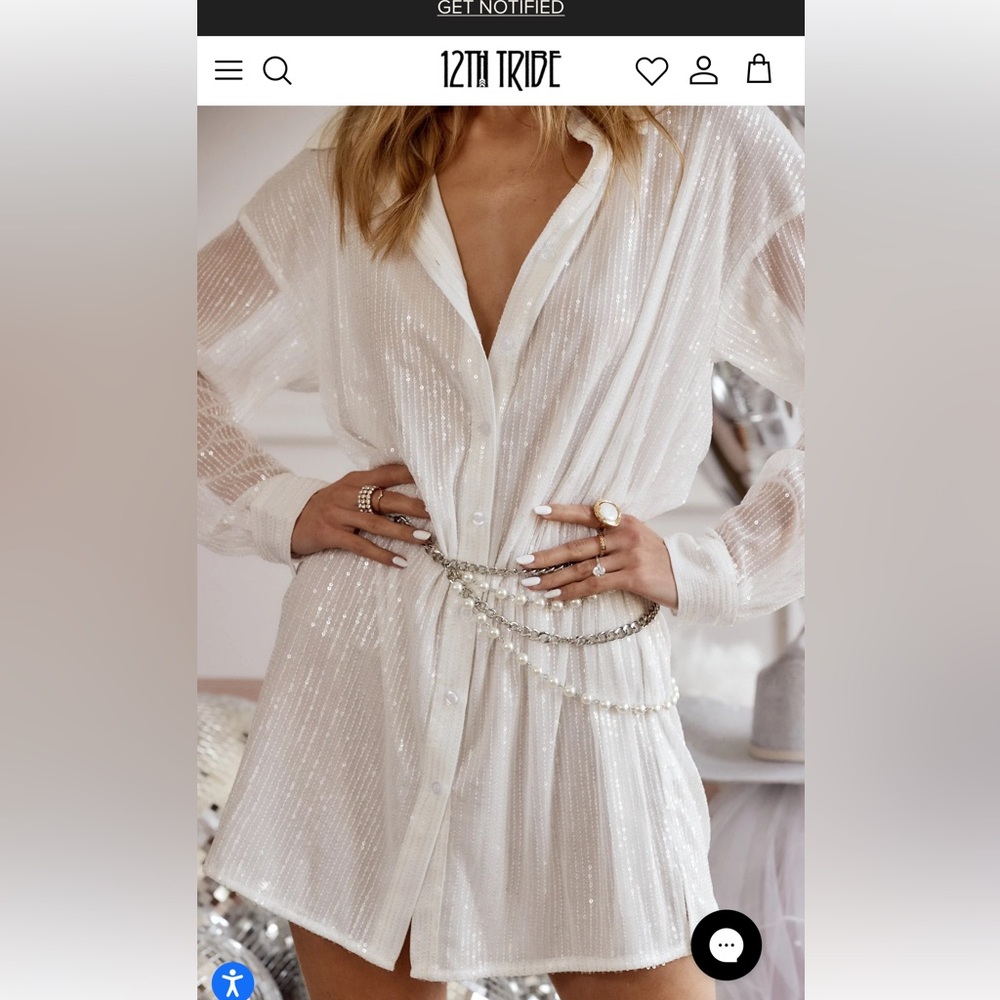 12th Tribe Unstoppable White Sequin Mini Dress